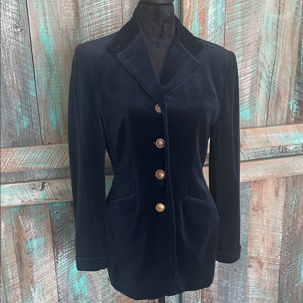 Lauren Ralph Lauren Midnight Velvet Blazer With Brass Buttons